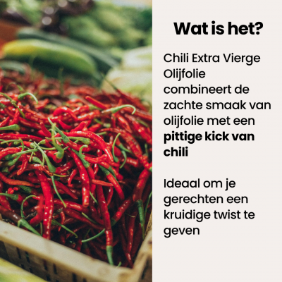 Authentieke Rode Peper Extra Vierge Olijfolie 250ml Rijk aan pittig aroma en smaak